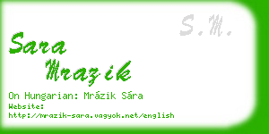 sara mrazik business card